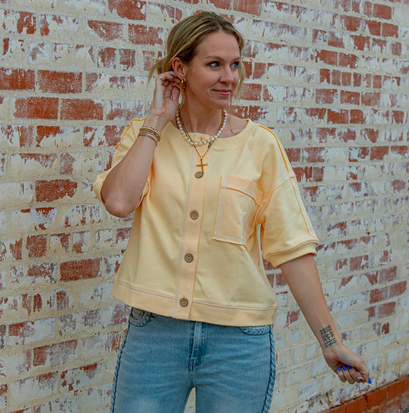 Believer Button Up Blouse - BUTTER - Image 2