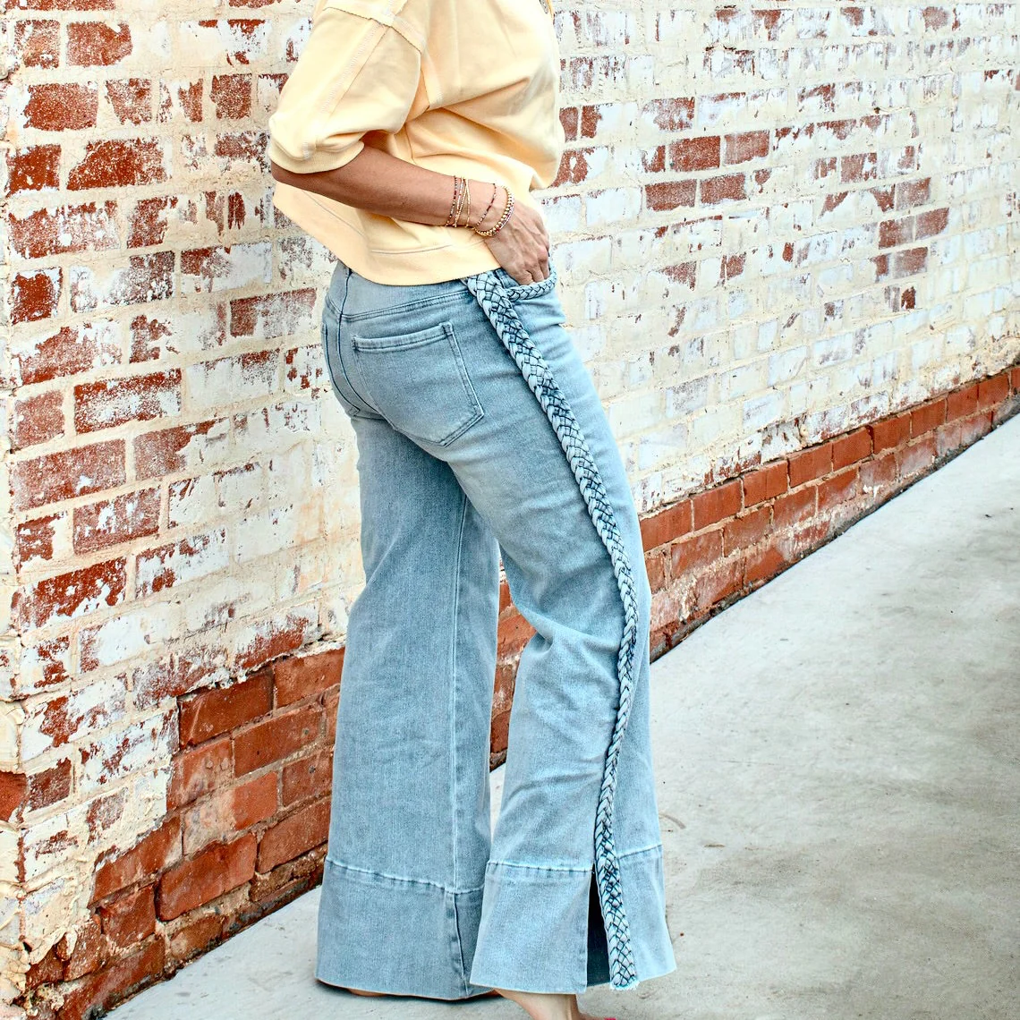 Brooks Braided Wide Leg Jeans - Image 2
