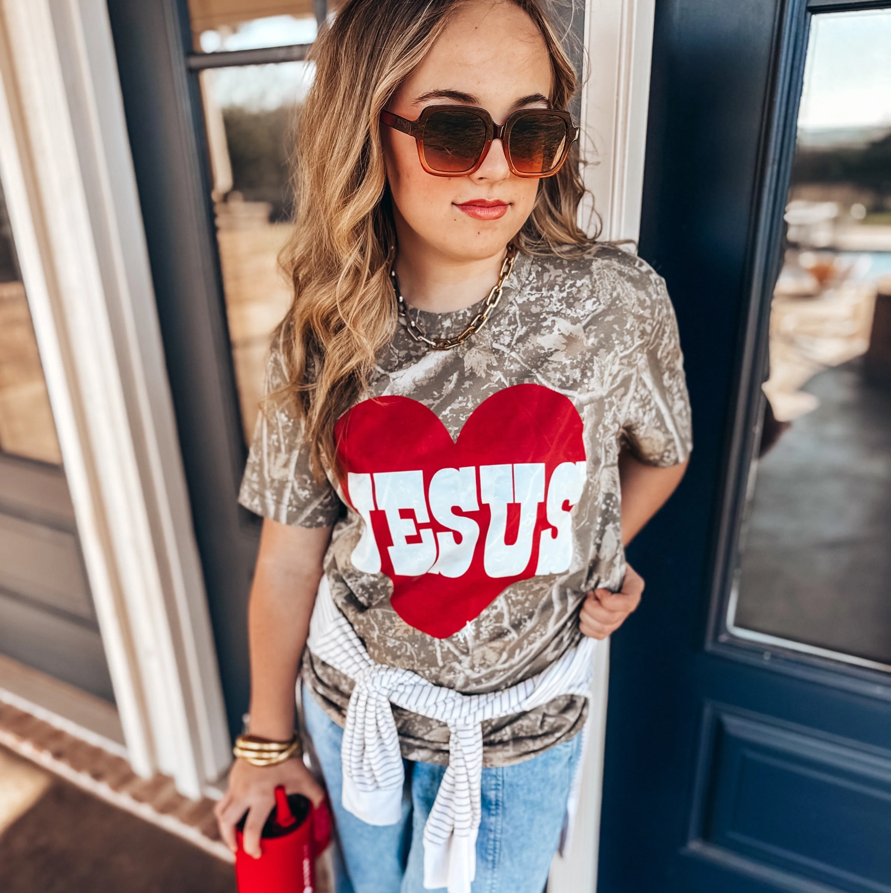 Camo Jesus Heart Tee - Image 3