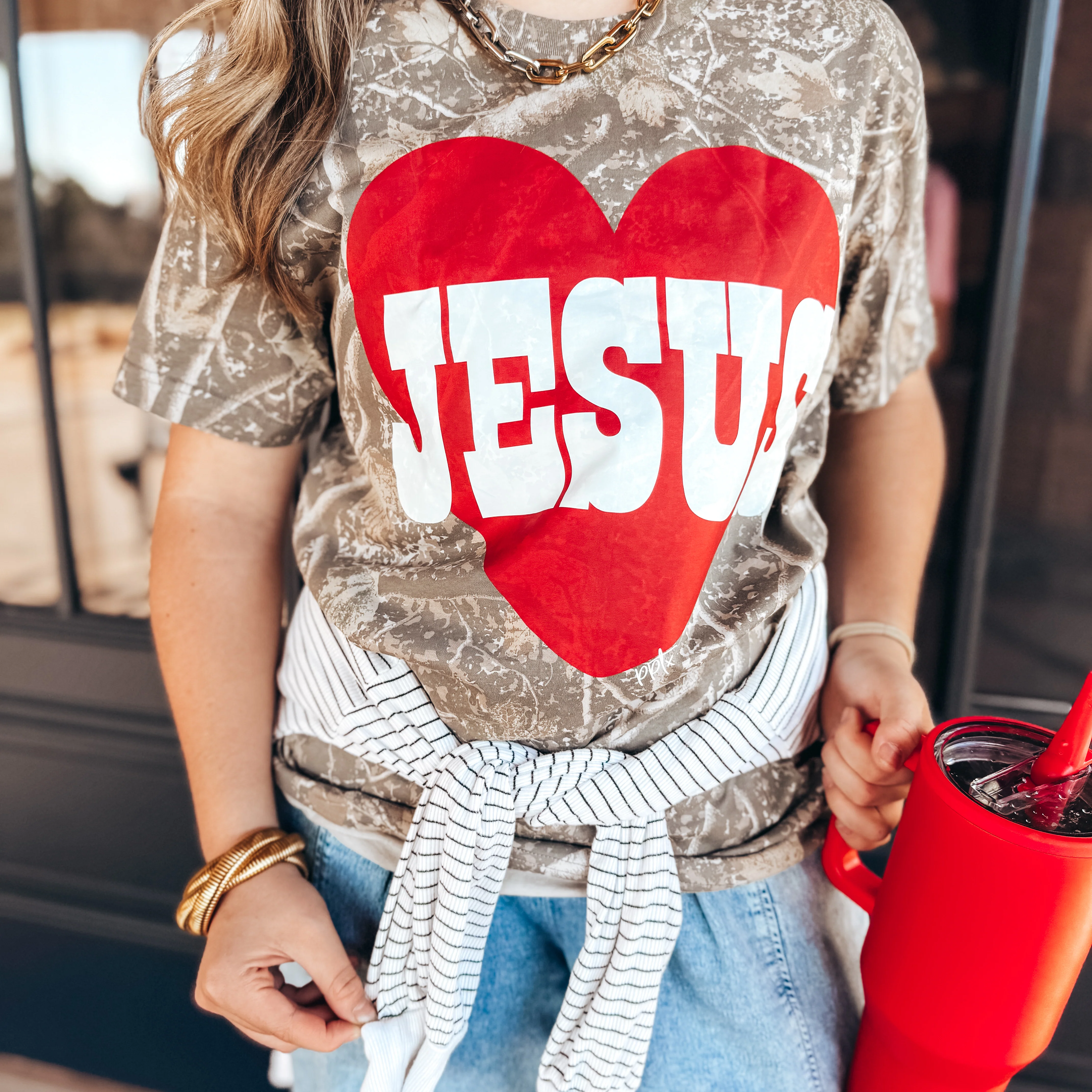 Camo Jesus Heart Tee - Image 4