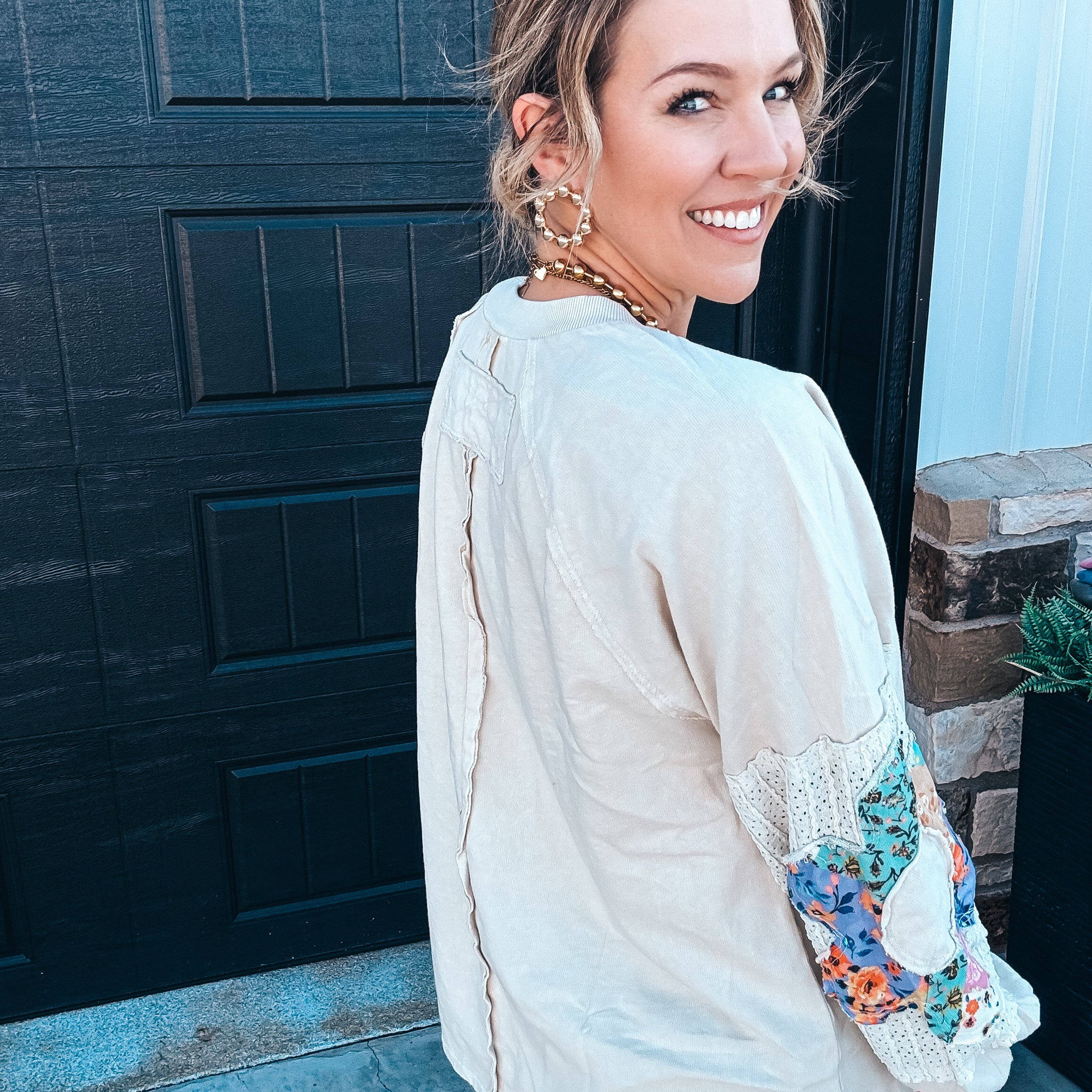 Fiona Floral Sweatshirt - NATURAL - Image 2