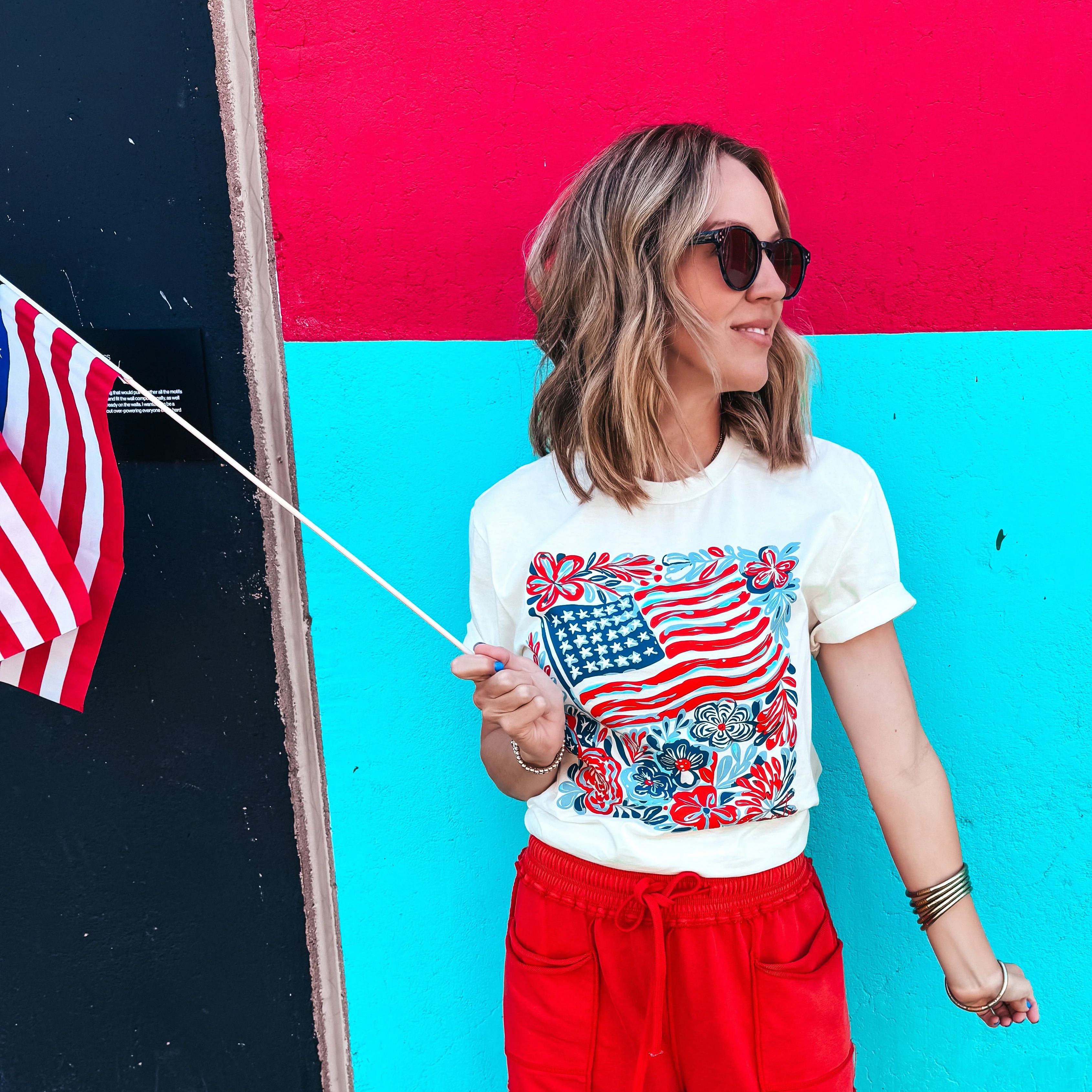 Flag & Flowers Tee - Image 3