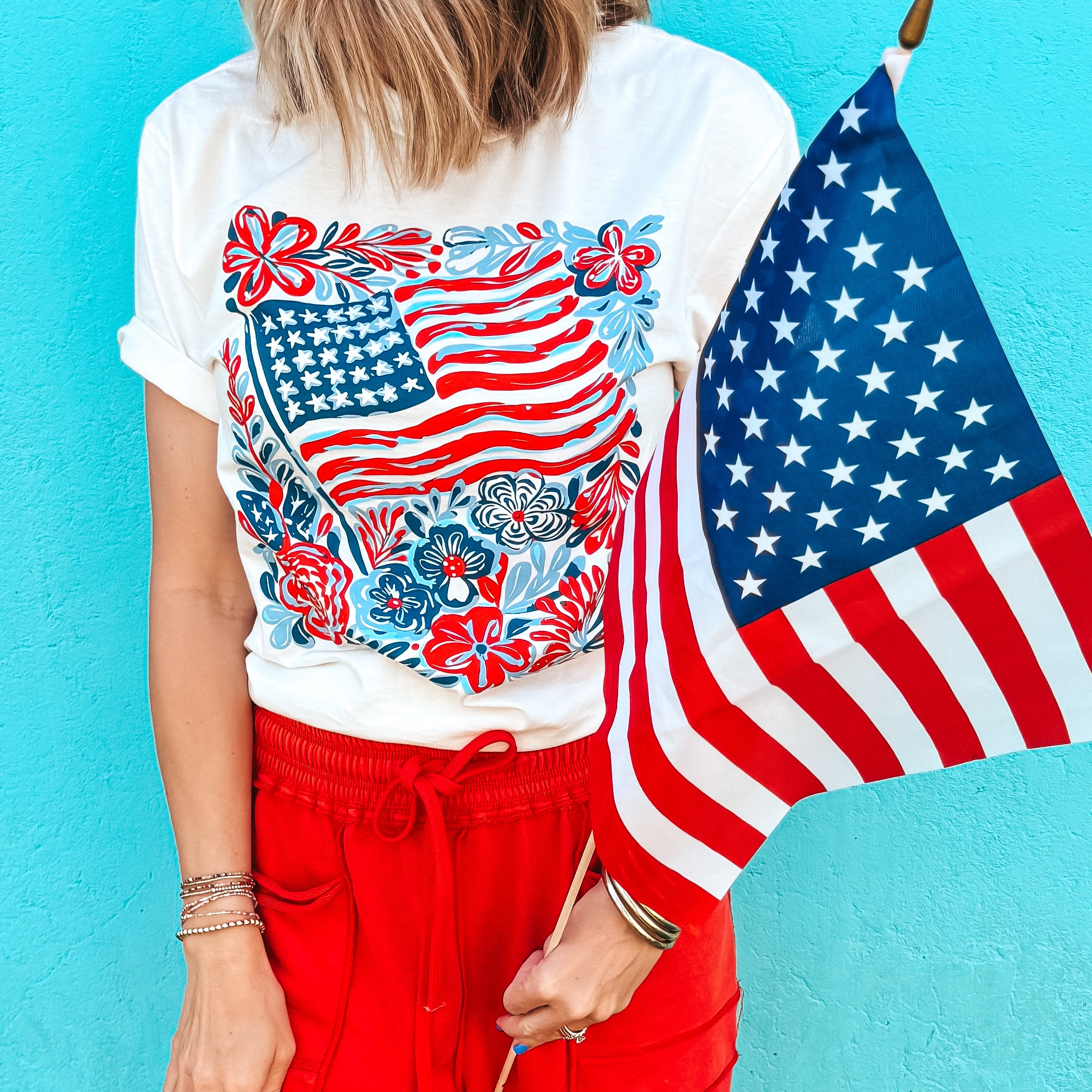 Flag & Flowers Tee - Image 4