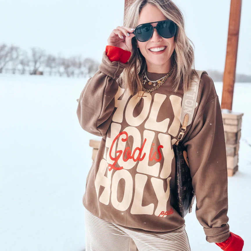 God is Holy Woodland Brown Sweatshirt - Image 2