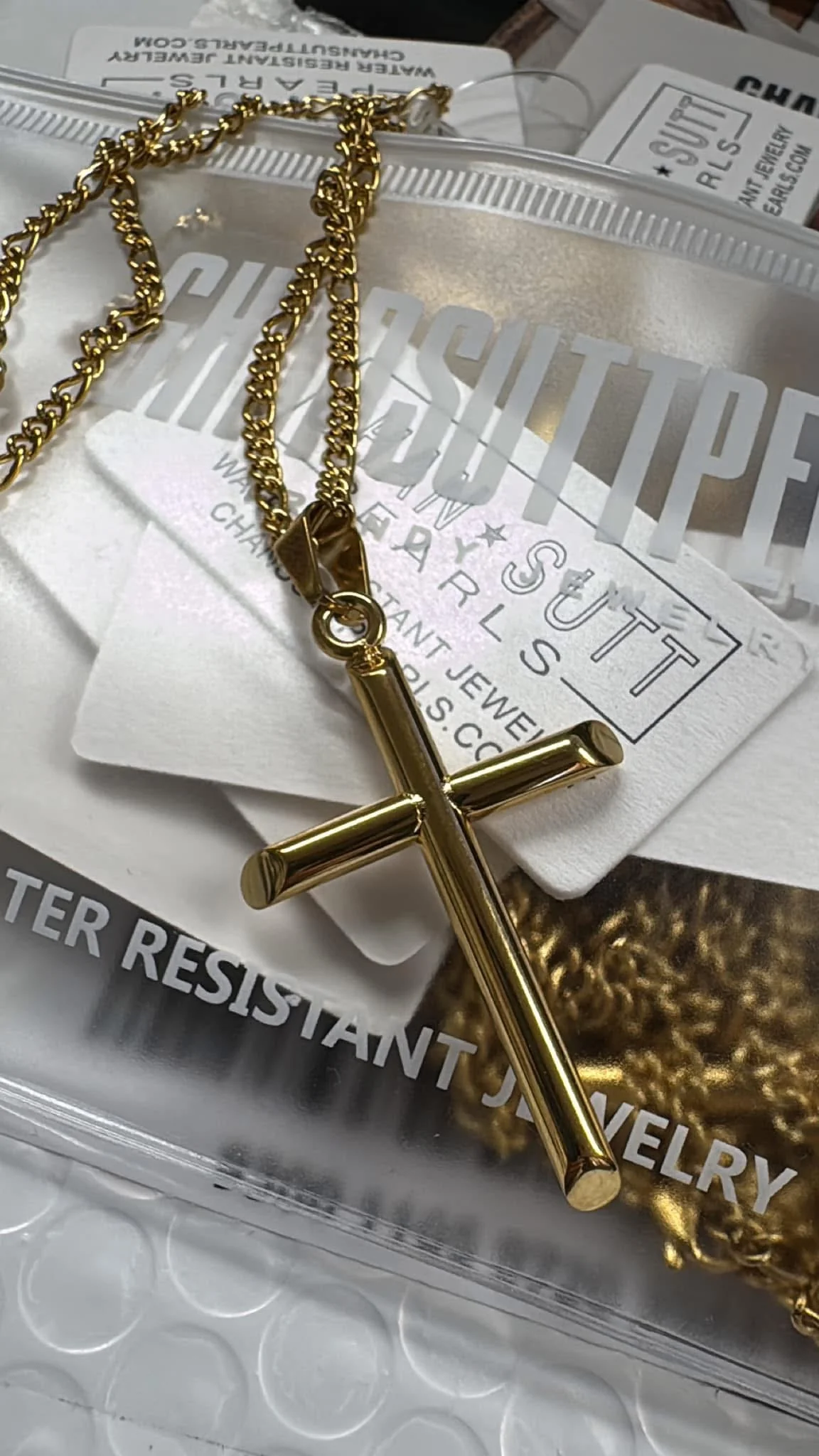 Gold Cross Necklace - Image 2