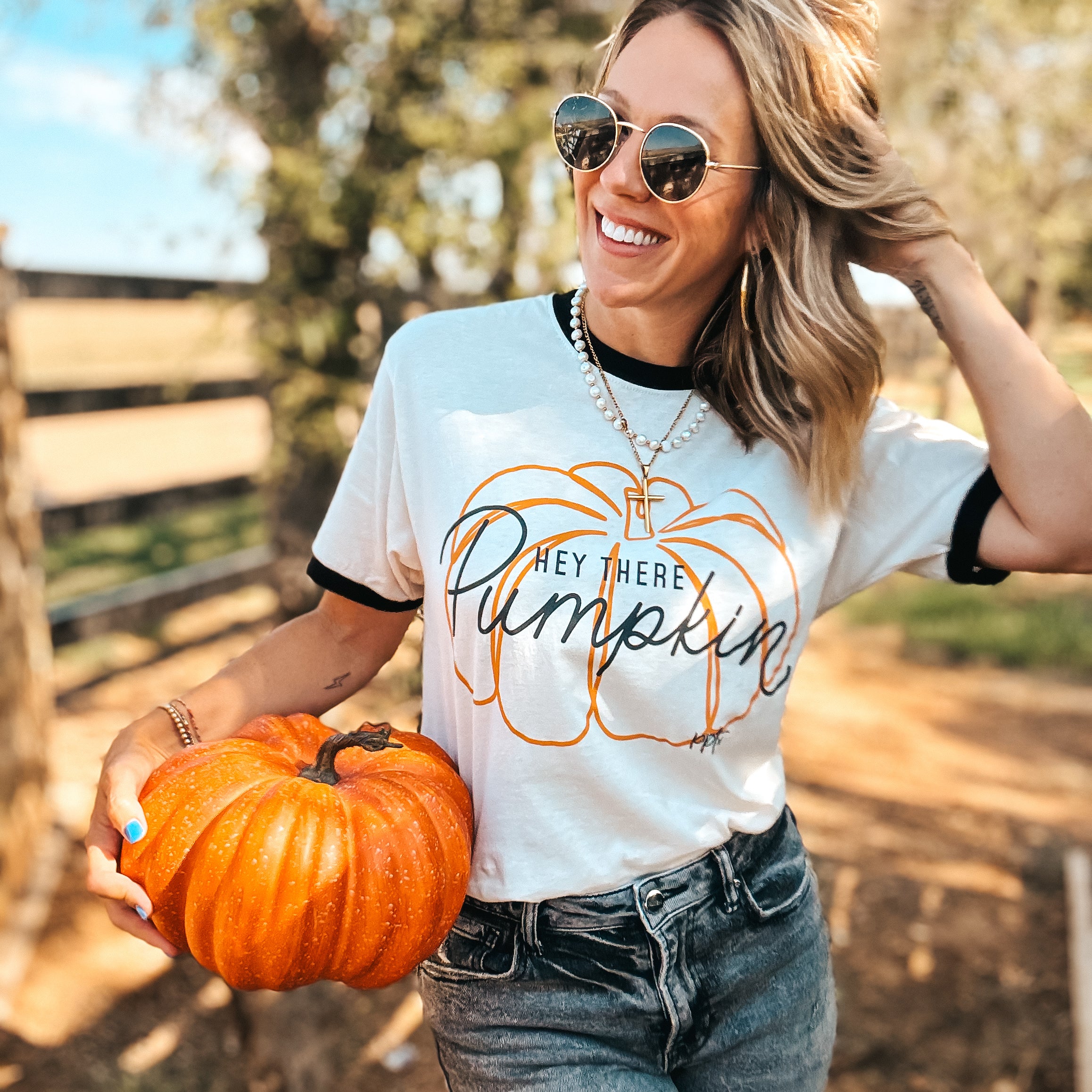 Hey There Pumpkin Ringer Tee - Image 2