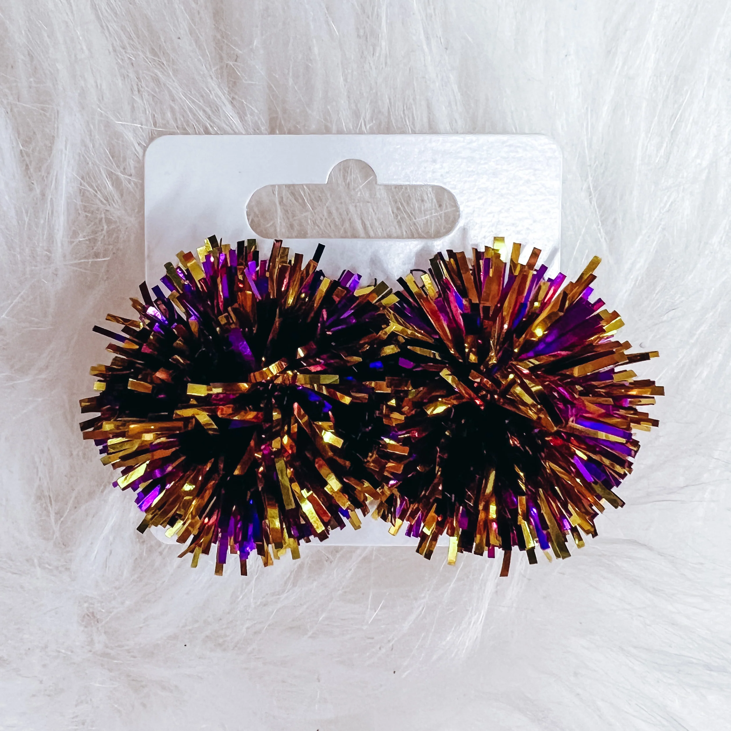 Metallic Pom Earrings - Image 2