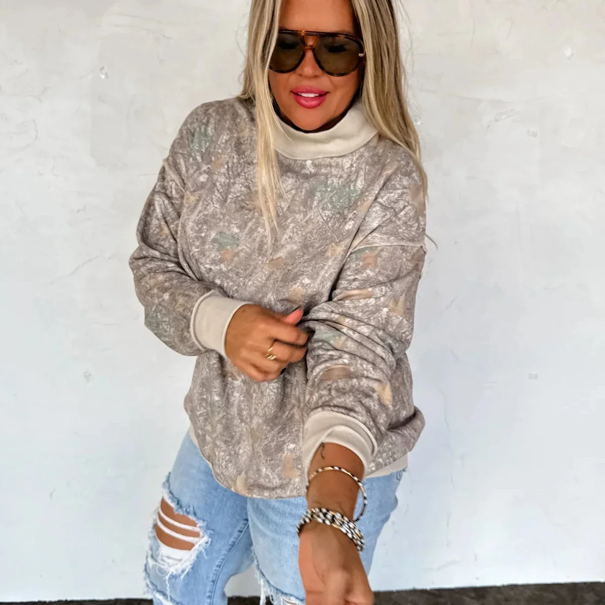 Miller Mock-neck Pullover- CAMO - Image 2