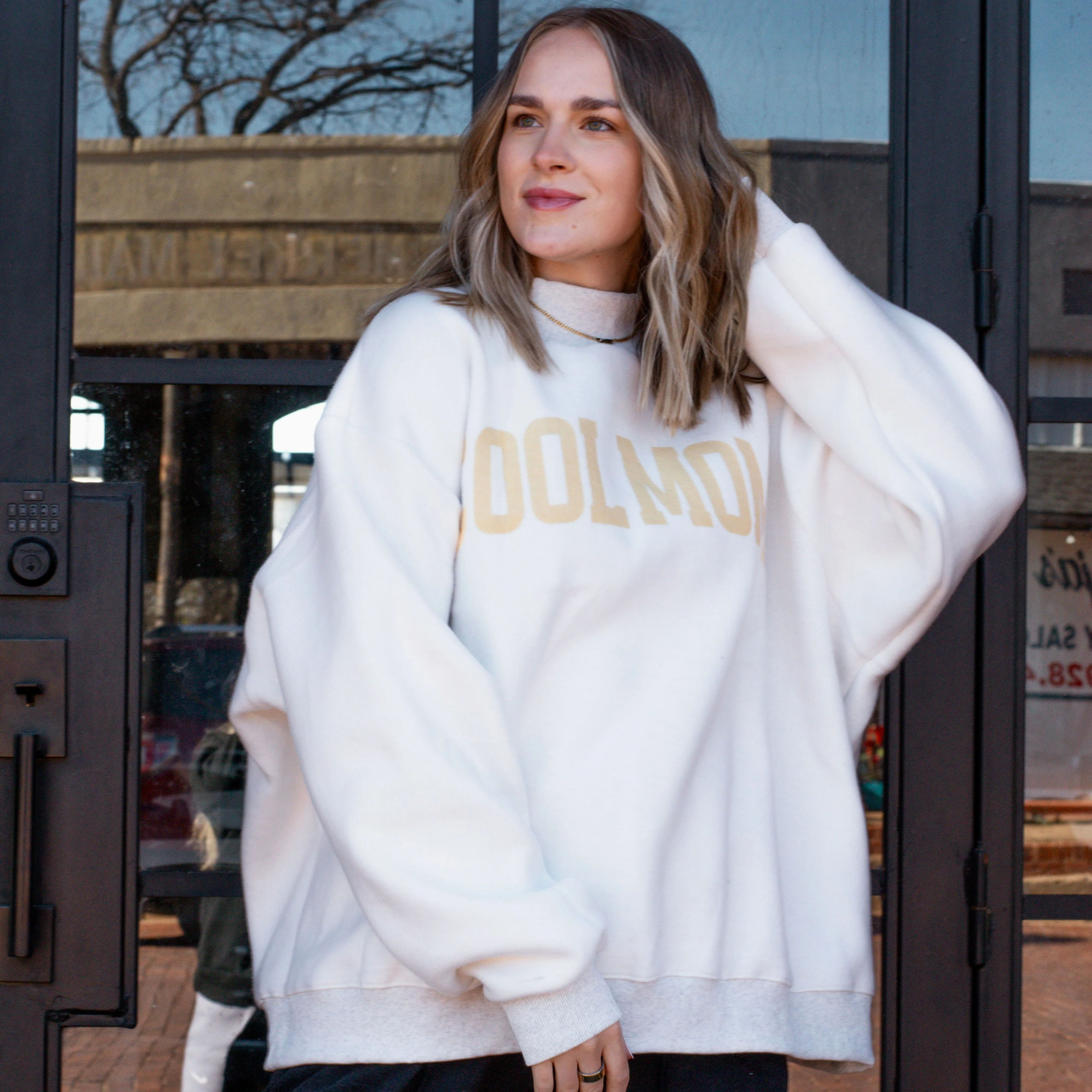 Mother + Cool Mom Reversible Mock Neck Sweater - Image 2