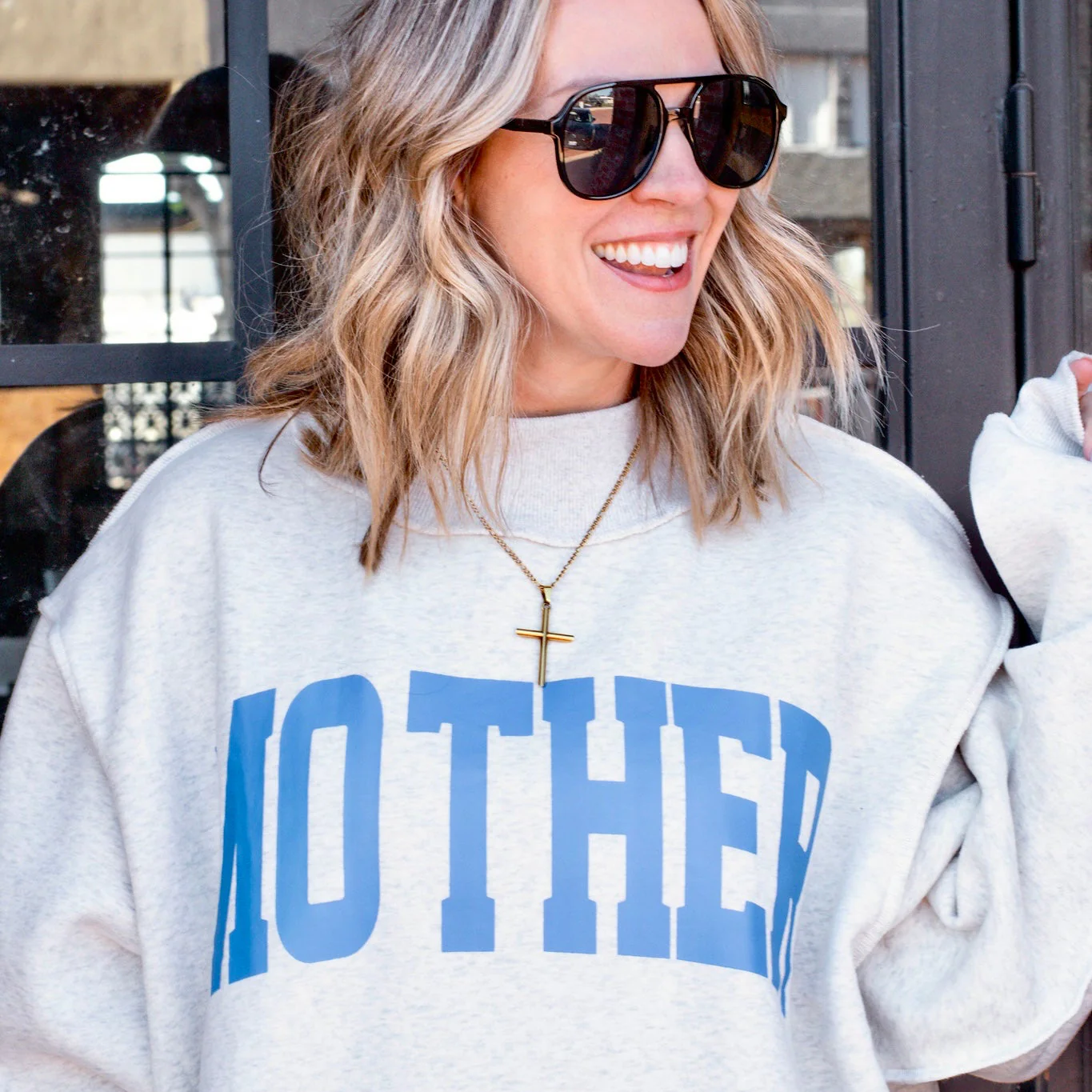 Mother + Cool Mom Reversible Mock Neck Sweater - Image 3